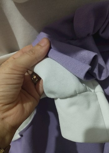 Kadın Mor Gri Kapüşonlu Yazılı Sweatshirt - Görsel 3