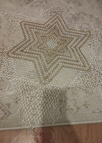 Boncuklu Yıldız Desenli Bohem Masa Örtüsü - Görsel 4