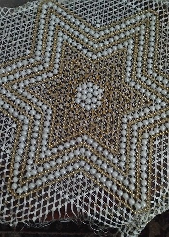 Boncuklu Yıldız Desenli Bohem Masa Örtüsü - Görsel 2