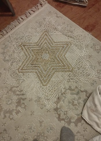 Boncuklu Yıldız Desenli Bohem Masa Örtüsü - Görsel 5