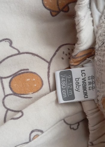 Kız Çocuk Bej Baskılı Rahat Tayt - Görsel 2