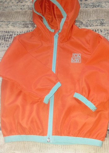 Turuncu Kapüşonlu Erkek Çocuk Yağmurluk - Görsel 2