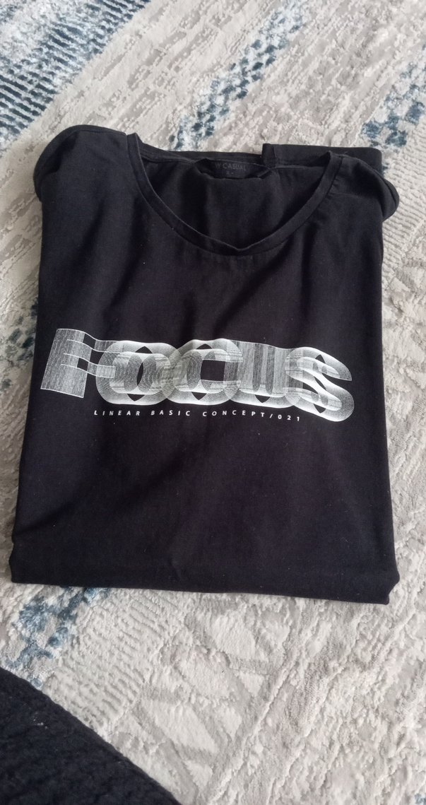 Siyah Erkek Kısa Kollu Baskılı Tişört - Görsel 2