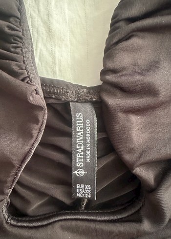 Stradivarius Siyah Straplez Elbise - Görsel 4