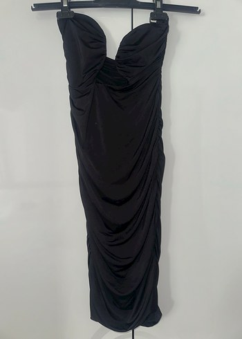 Stradivarius Siyah Straplez Elbise - Görsel 2