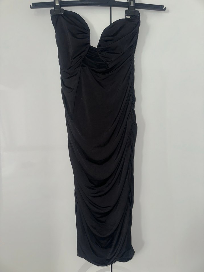 Stradivarius Siyah Straplez Elbise - Görsel 2