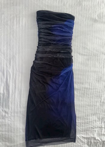 Zara straplez tül drapeli elbise - Görsel 2