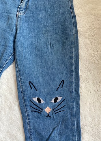 Hobby Life Nakisli Mavi Kadin Denim Pantolon