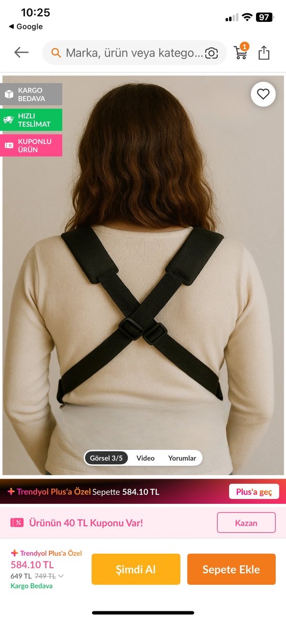 Siyah Bebek Taşıyıcı Kanguru çok yönlü bebek taşıma - Görsel 2