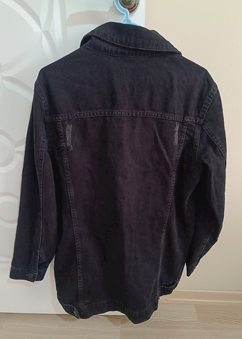 Siyah Düğmeli Kadın Denim Ceket - Görsel 2