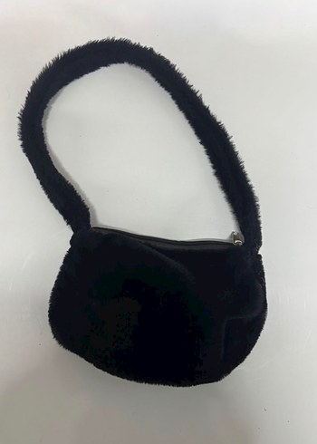 Siyah Kürklü Kadın Omuz Çantası - Görsel 2