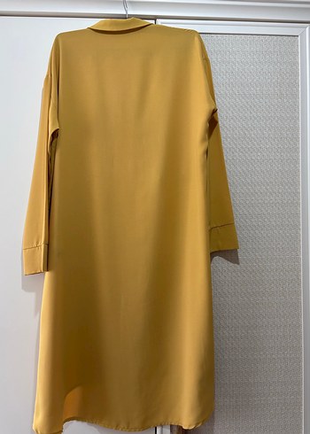 Sarı Düğmeli Uzun Kollu Salaş Tunik - Görsel 2