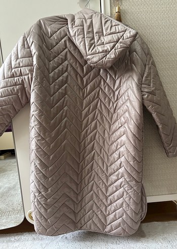 Düğmeli Bej Kadın Uzun Ceket - Görsel 2