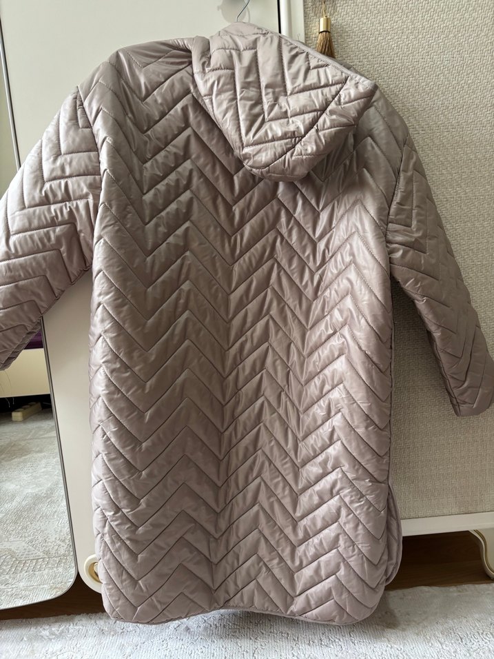 Düğmeli Bej Kadın Uzun Ceket - Görsel 2