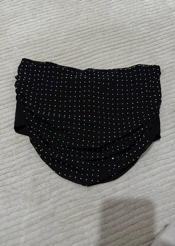 Siyah Puantiyeli Straplez Bustiyer - Görsel 2