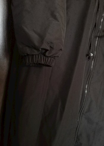 Siyah Uzun Kadın trençkot - Görsel 5