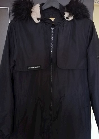 Siyah Uzun Kadın trençkot - Görsel 2