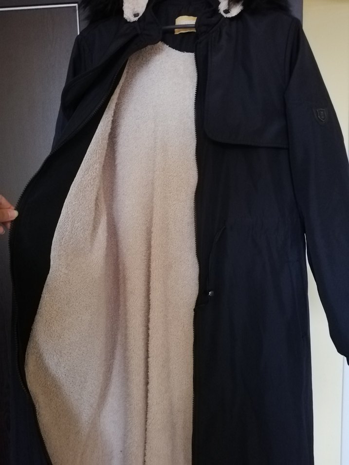 Siyah Uzun Kadın trençkot - Görsel 3