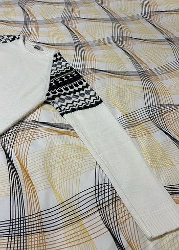 Erkek Beyaz Triko Kazak - Görsel 2