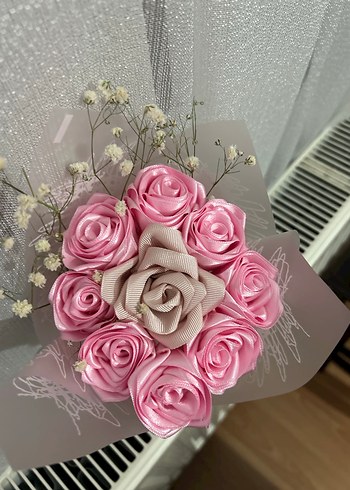 Kurdeleden Pembe Gül Buketi - Görsel 3