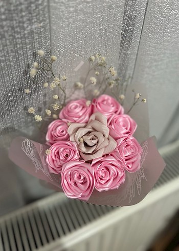 Kurdeleden Pembe Gül Buketi - Görsel 4