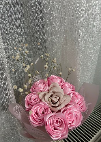 Kurdeleden Pembe Gül Buketi - Görsel 2