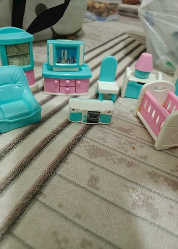 Pastel Mavi Oyuncak Ev Mobilyaları Seti - Görsel 3