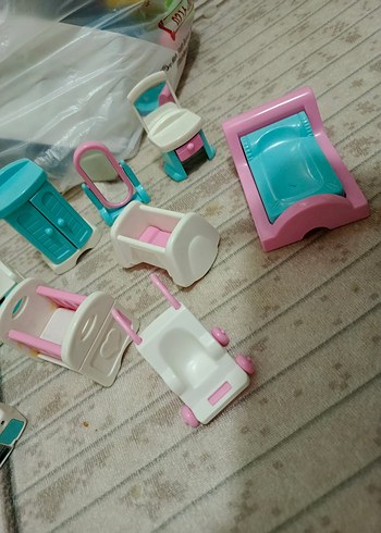 Pastel Mavi Oyuncak Ev Mobilyaları Seti - Görsel 2