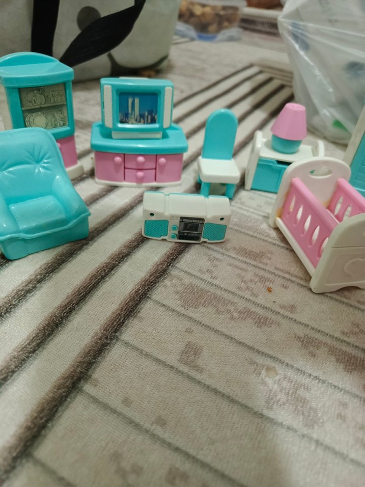 Pastel Mavi Oyuncak Ev Mobilyaları Seti - Görsel 3