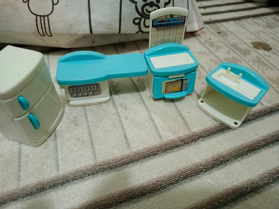 Pastel Mavi Oyuncak Ev Mobilyaları Seti - Görsel 5