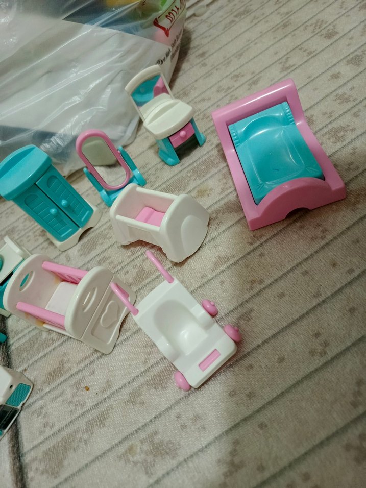 Pastel Mavi Oyuncak Ev Mobilyaları Seti - Görsel 2