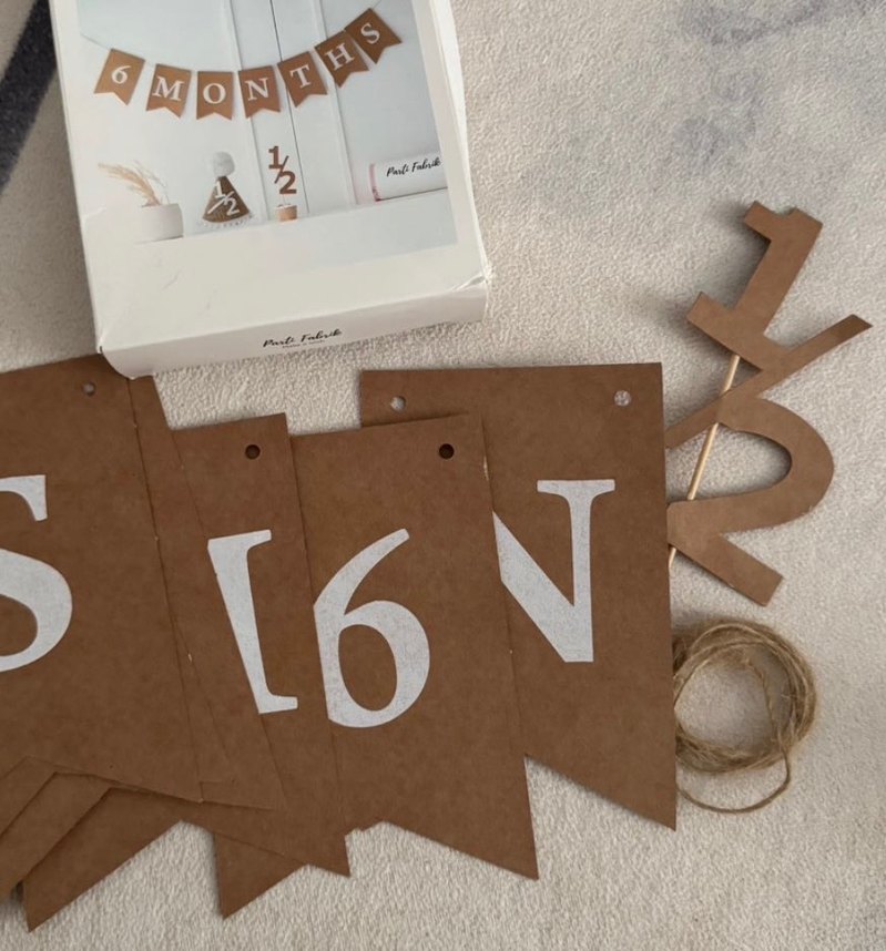 Yarım Yaş Parti Şapkası Beyaz Detaylı - Görsel 2