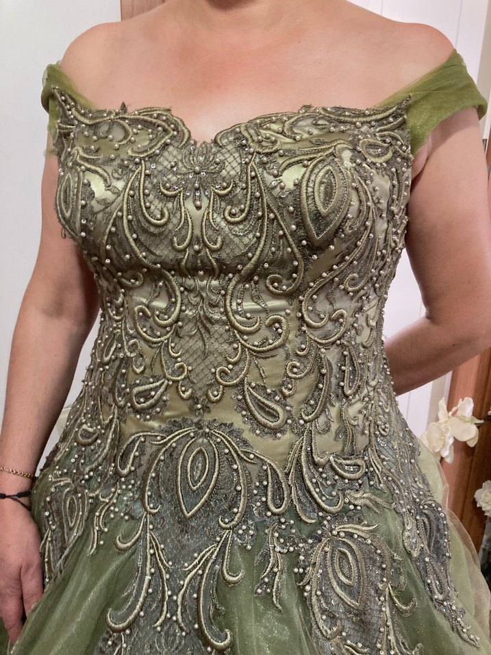 Nakışlı Straplez Uzun Şık Nişan Elbisesi - Görsel 2