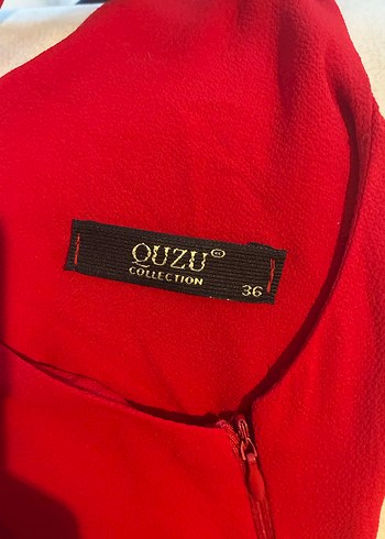 Kadın Kırmızı V Yaka Uzun Tulum - Görsel 3