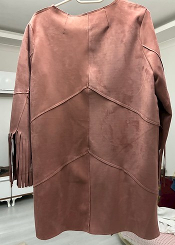 Püsküllü Midi Süet Kadın Ceket - Görsel 2