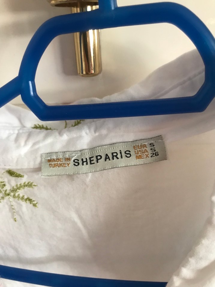 Nakışlı Beyaz Keten Gömlek - Görsel 3