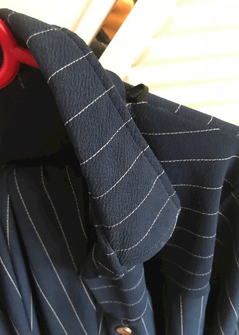 Düğmeli Uzun Lacivert Kadın Takım - Görsel 2