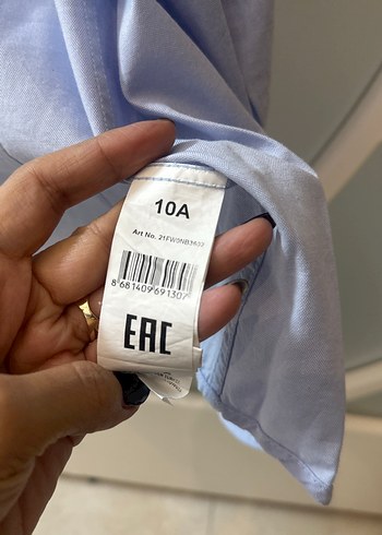 Nebbati Marka Düğmeli Mavi Uzun Kollu Gömlek ve blazer ceket - Görsel 3