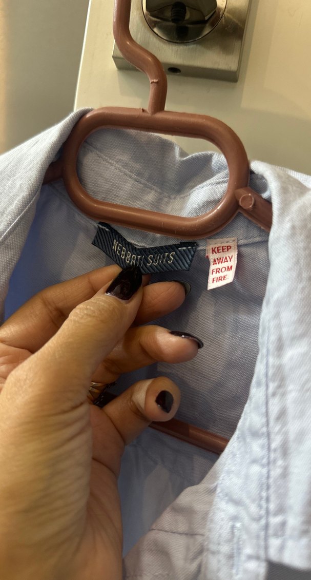 Nebbati Marka Düğmeli Mavi Uzun Kollu Gömlek ve blazer ceket - Görsel 2