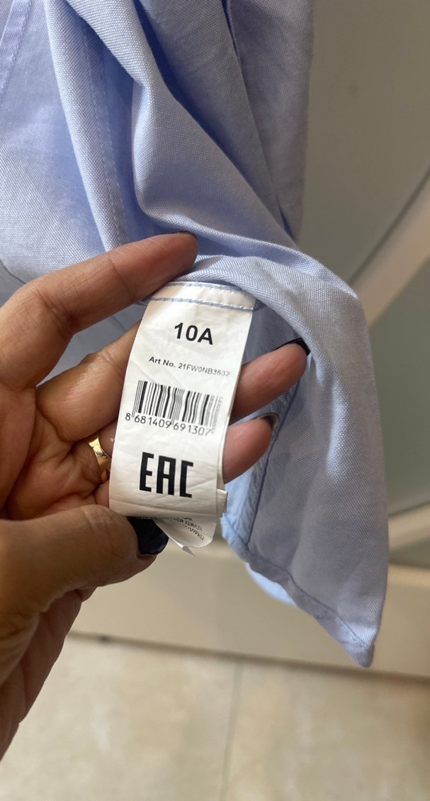 Nebbati Marka Düğmeli Mavi Uzun Kollu Gömlek ve blazer ceket - Görsel 3