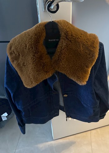 KAMEYA Kahverengi Kürklü Denim Ceket