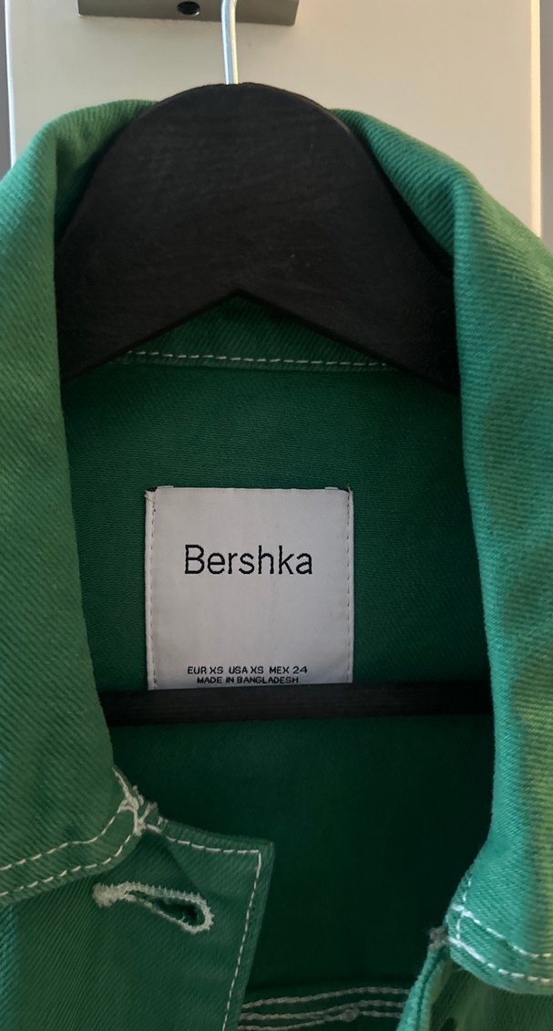 Kadın Yeşil Düğmeli Denim Ceket bershka - Görsel 2