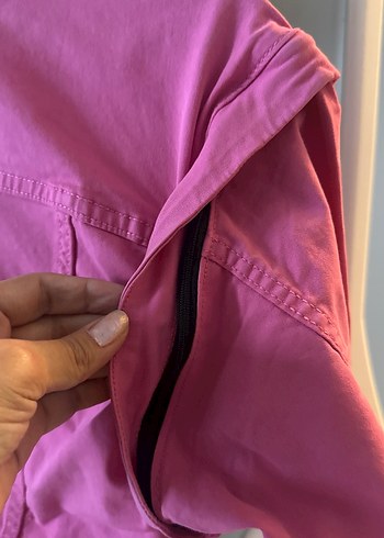 Pembe Fermuarlı Street Wear Kadın Ceket - Görsel 6