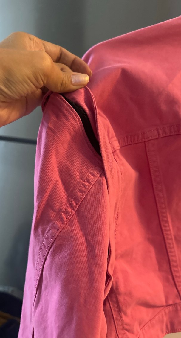 Pembe Fermuarlı Street Wear Kadın Ceket - Görsel 5