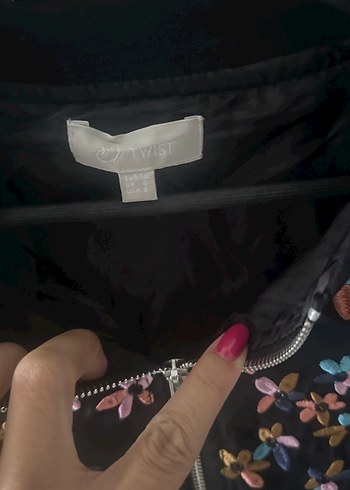 Nakışlı Fermuarlı twist Kadın Ceket - Görsel 2