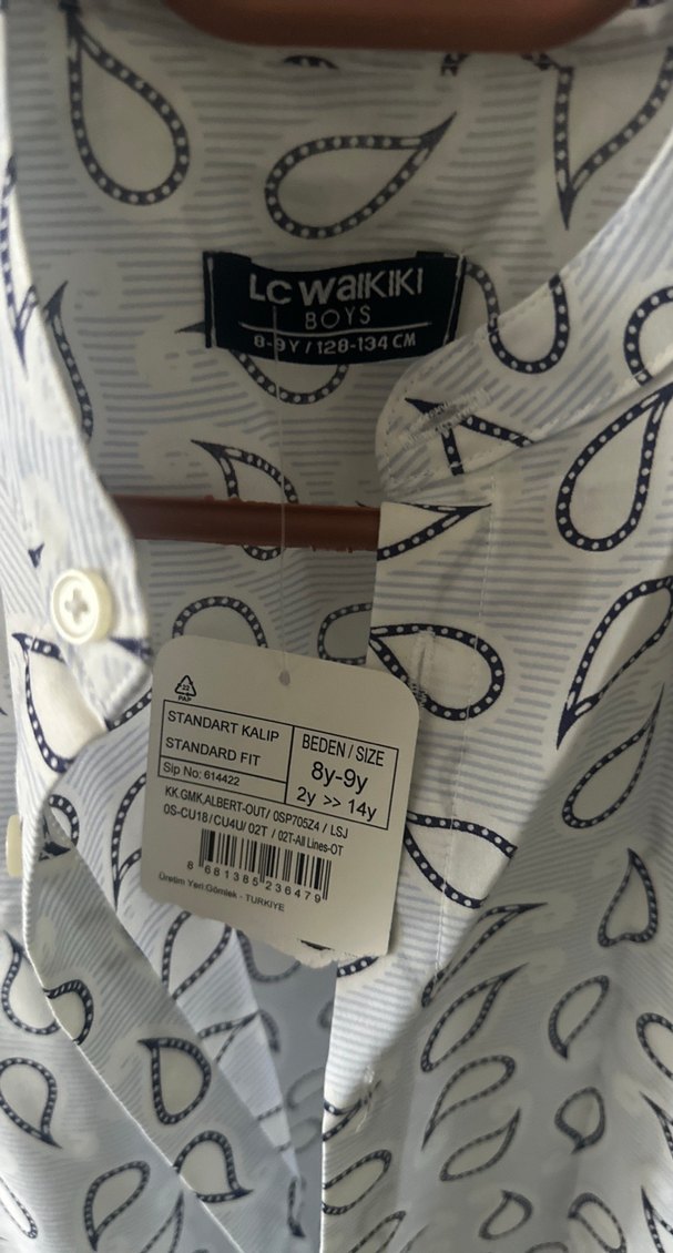 Beyaz Gri Desenli Erkek Kısa Kollu Pamuklu Gömlek - Görsel 2