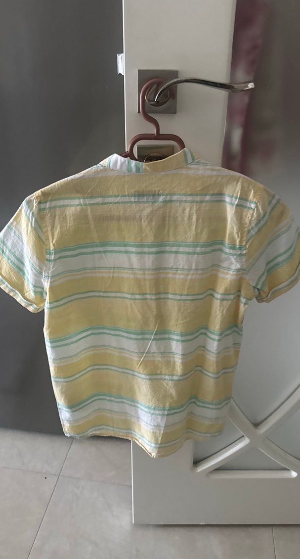 Erkek Çocuk Sarı Pamuklu Kısa Kollu Gömlek - Görsel 4