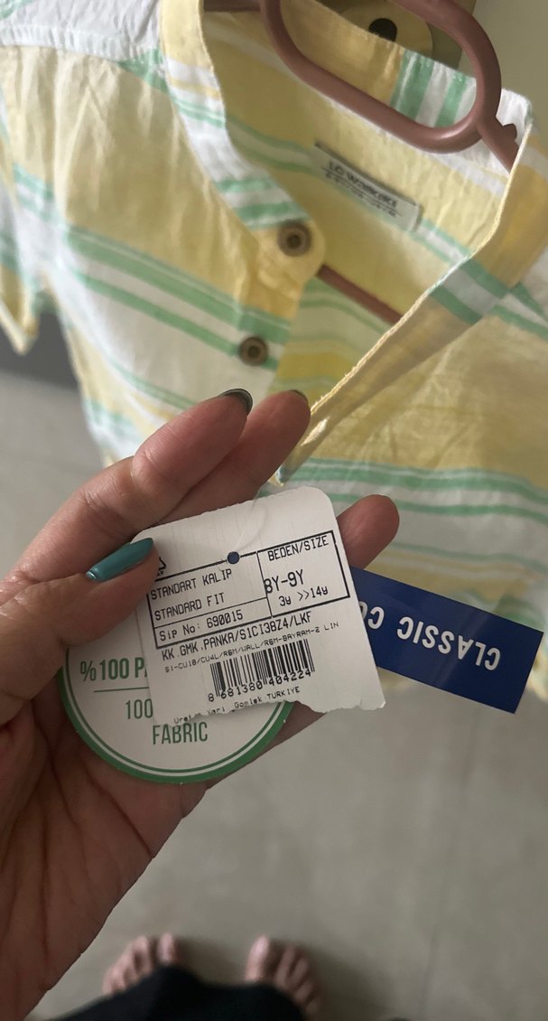 Erkek Çocuk Sarı Pamuklu Kısa Kollu Gömlek - Görsel 3