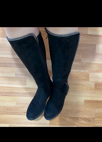 Siyah Süet Çizme 38 numara - Görsel 3
