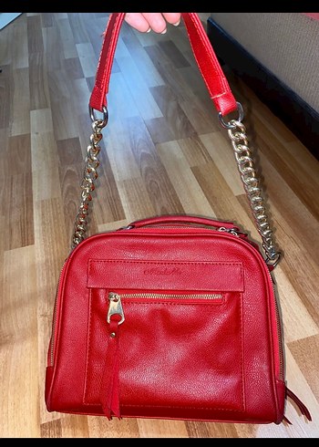Madame Kırmızı Deri Fermuarlı Kadın Çanta - Görsel 3